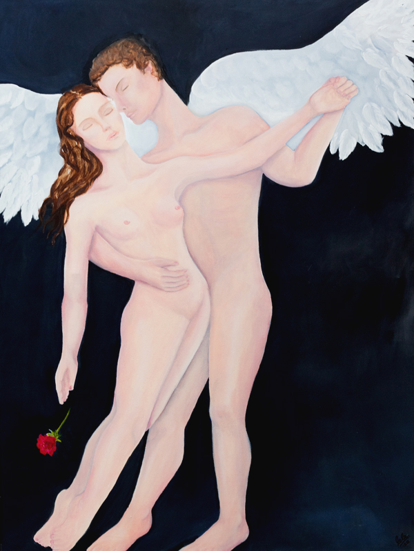 Spirituelle Poetische Kunst Malerei Acryl Engel Laurette Ariane Laurette-art