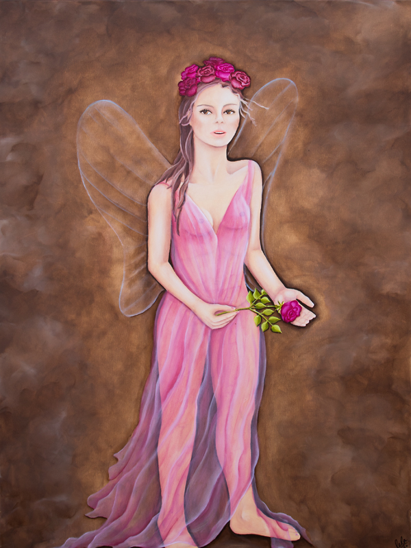 Spirituelle Malerei Kunst Frau Fee Rose Liebe Laurette Ariane Laurette-art