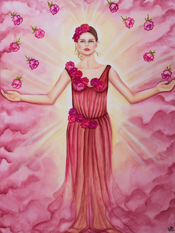 Spirituelle Malerei Pop Ikonen Frau Rosen Laurette Ariane Laurette-art