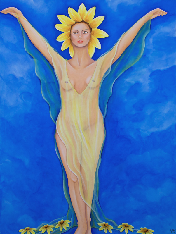 Poetische Malerei Frau Blumen Laurette Ariane Laurette-art