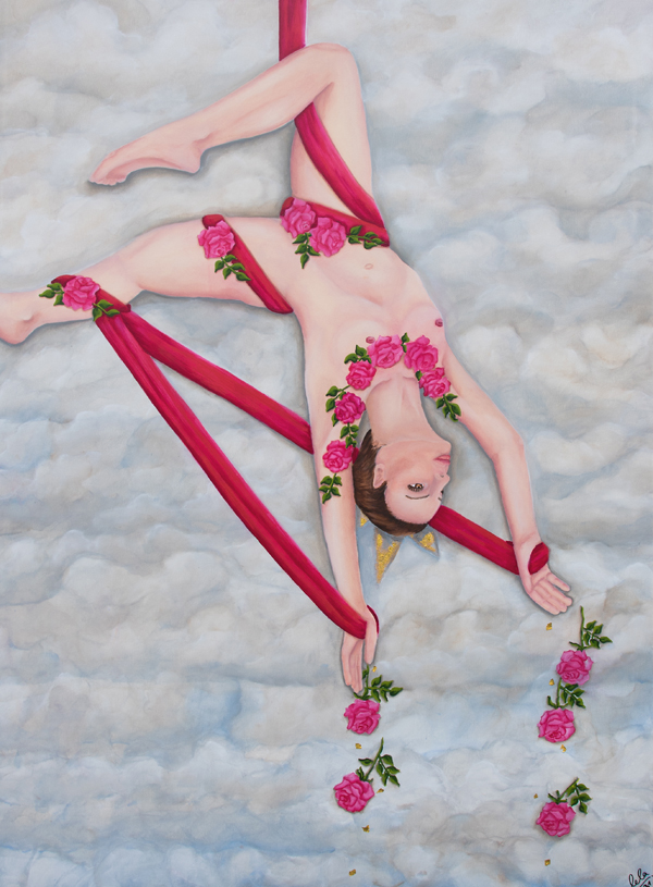 Poetisch spirituelle Malerei Frau RosenLaurette Ariane Laurette-art